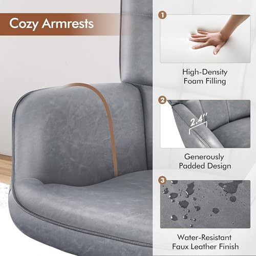 Yaheetech Faux Leather Accent Chair - Image 5
