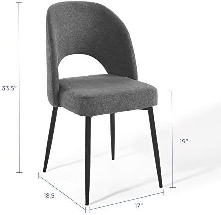 Modway Rouse Upholstered Fabric Side Black Charcoal - Image 2