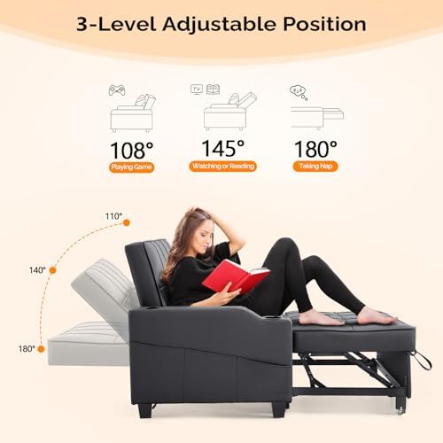 VINGLI Convertible Loveseat Sleeper Sofa Bed, Pullout Couch - Image 6