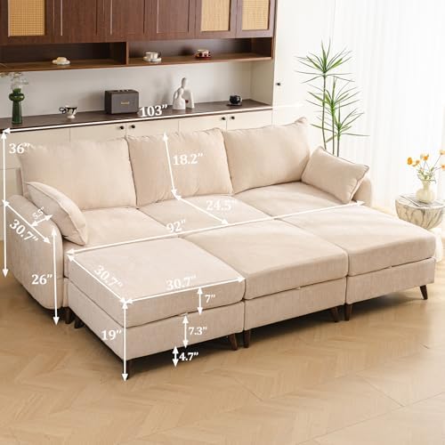 Rexulqo 104'' Modular Sectional Sofa - Image 6