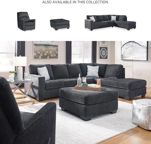 Signature Design by Ashley Altari Oversized Square Ottoman, Slate Gray - Image 6