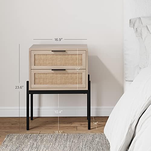 Nathan James Andrew End, Bedside or Side Table in Matte Light Oak Finish - Image 2