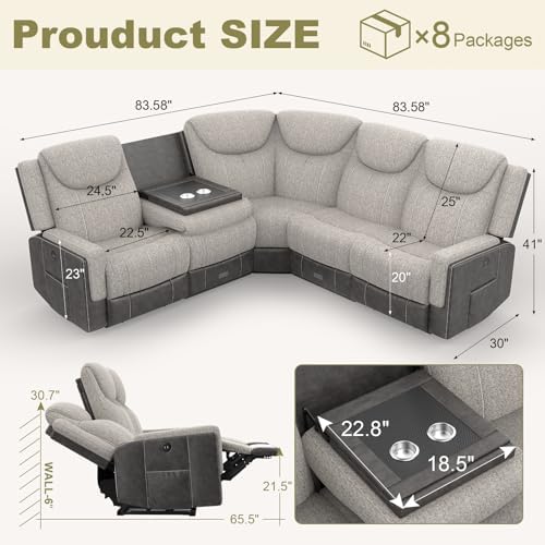 Dresegmt Manual Recliner Sectional Sofa - Image 2