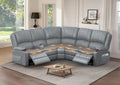 Manual Reclining Sectional Sofa Set, 5 Seats Living Room Couch Set Pu by SavortheHappyMoments