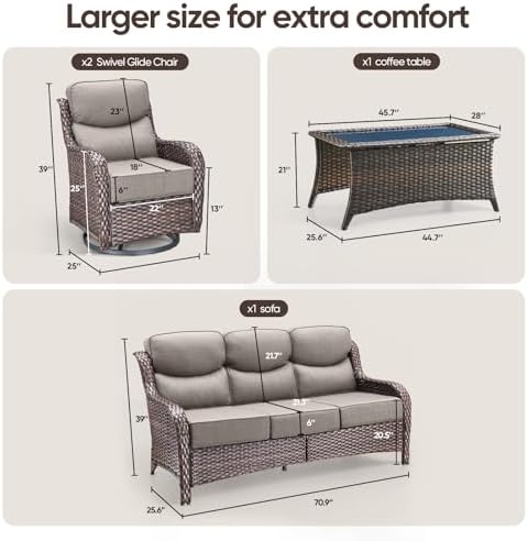 Swivel Patio Chairs sofa Set of 4 - Image 2