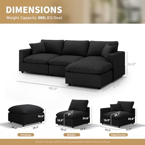 Modern Sectional Linen Cloud Couch - Image 2