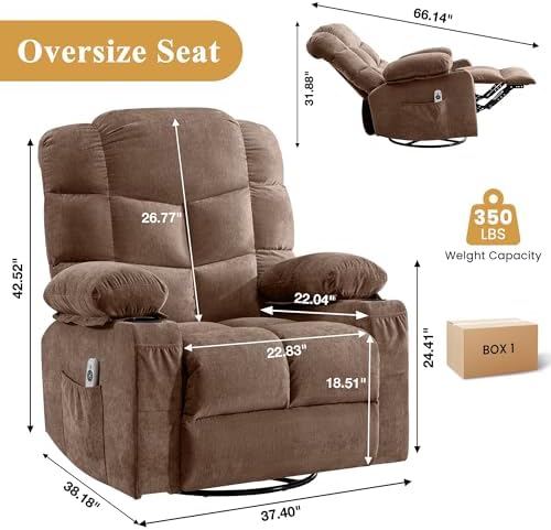 MAHOMICO Swivel Rocker Recliner Chair - Image 2