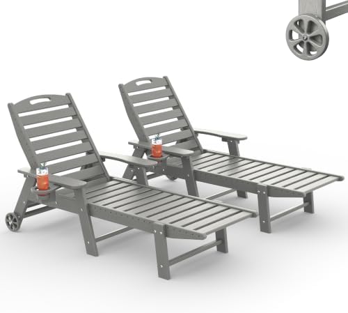 Chaise Lounge Outdoor Set of 2, Lounge Chair Outdoor by Suunyn