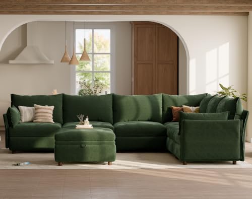 ABCASA 135.5" Modular Sectional Sofa, Oversized U Shaped Convertible Couch - Image 3