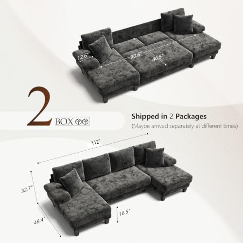 Txtin's Sleeper Sofa with Pull Out Couch Bed | 112 Inch Couches - Image 3