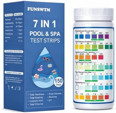7 in 1 Pool Test Kit 150 Strips Pool Spa Test Strips by FUNSWTM