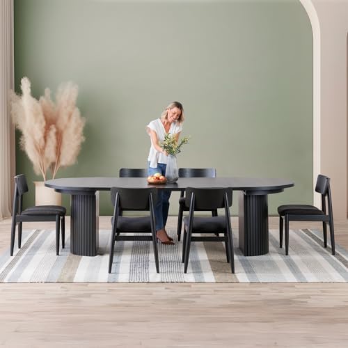 Transformer Table Solid Wood Extendable Round Dining Table Set - Image 2