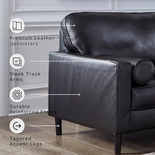 Signature Design by Ashley Bryceview Contemporary Leather Match Tufted Sofa - Image 4