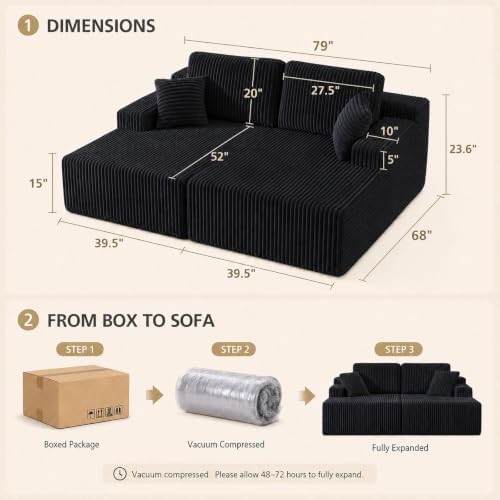 WHGBJA 3 in 1 Sofa Bed Couch for Living Room/Bedroom, Convertible - Image 2