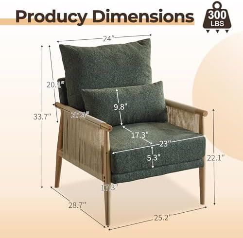 Karl home Cozy Accent Chair Braid Arms - Image 2
