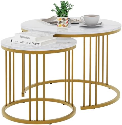 Garden 4 you Coffee Table Faux Marble Nesting Table by Garden4you