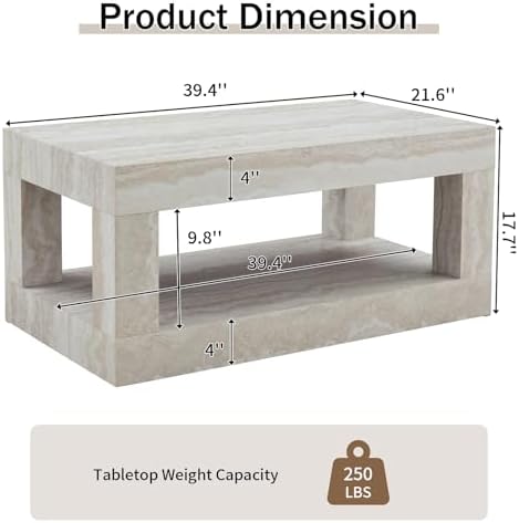 LKTART Rectangle Coffee Table - Image 2