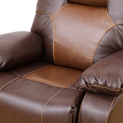 Manual Breathing Leather Reclining Sofa, Leather Recliner Couch, Comfortable - Image 6