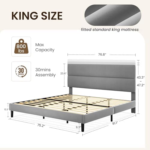 GRUSIGN King Size Platform Bed Frame - Image 2
