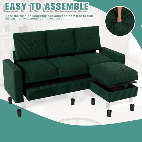SUNLEI Convertible Sectional Sofa Couch, 3 Seat L-Shaped Sofa - Image 5