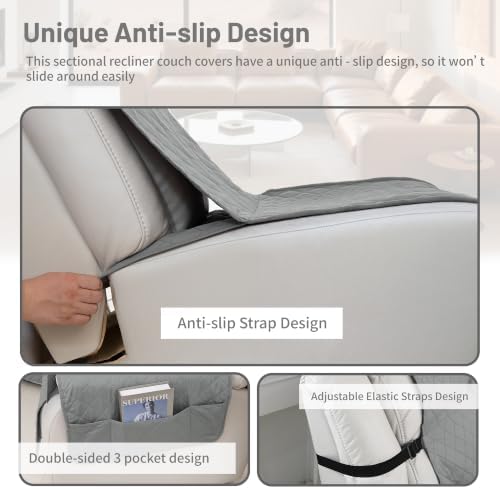 Waterproof Sectional Reclining Couch Covers L Shaped Recliner Sectional Sofa - Image 5