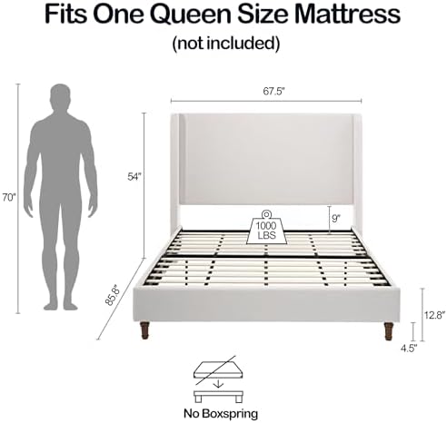 Queen Size Textured Canvas Bed Frame - Image 2