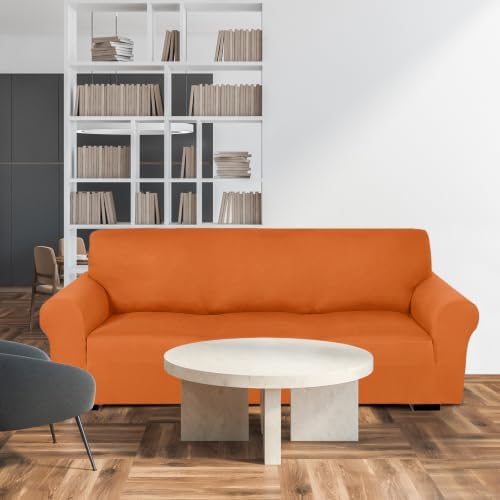Peryiter 3 Pcs Couch and Loveseat Sofa Covers, Milk Silk - Image 7
