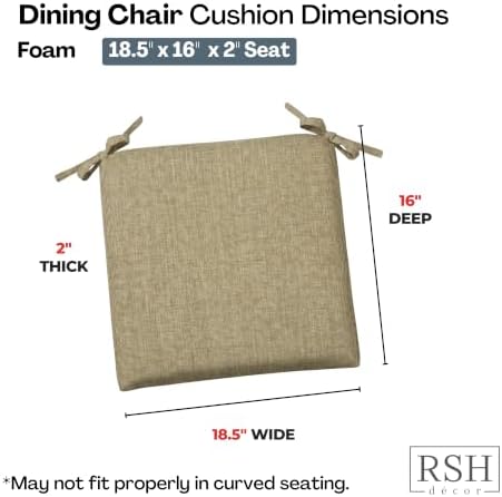 RSH DECOR: Sunbrella Foam Chair Cushions Set of 2 | 18.5" x 16" x 2" | - Image 3