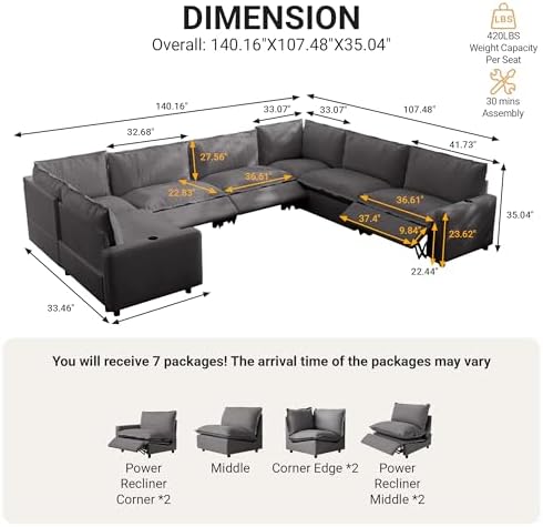 131.5" Power Reclining Sofa - Image 2