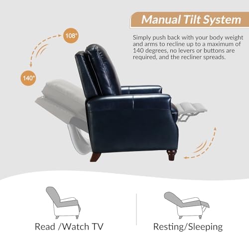 HULALA HOME Genuine Leather Manual Recliner - Image 4