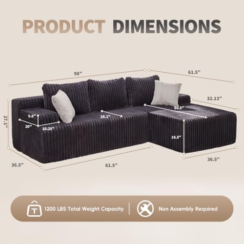 Hobestluk Boneless Couches Modular Sectional Sofa - Image 2