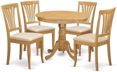 East West Furniture ANAV5-OAK-C 5 Piece Kitchen Table Set by EastWestFurniture