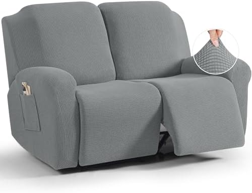 TAOCOCO Stretch Loveseat Recliner Covers 6 Piece, Dusty Grey by TAOCOCO