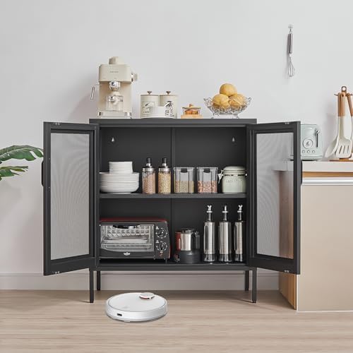 Buffet Cabinet, Modern Industrial Style Sideboard Buffet Cabinet, - Image 7