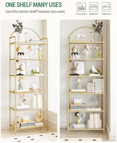 Hzuaneri Bookcase Bookshelf, Tempered Glass Bookshelves - Image 4