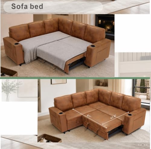 healthomse 76.5" Modular Sleeper Sofa Bed - Image 4