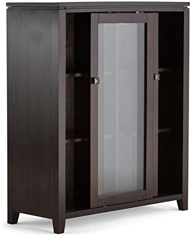 SIMPLIHOME Cosmopolitan 36" Storage Cabinet in Mahogany Brown - Image 3