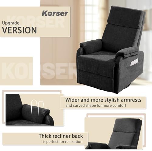 Korser Swivel Rocking Recliner - Image 6