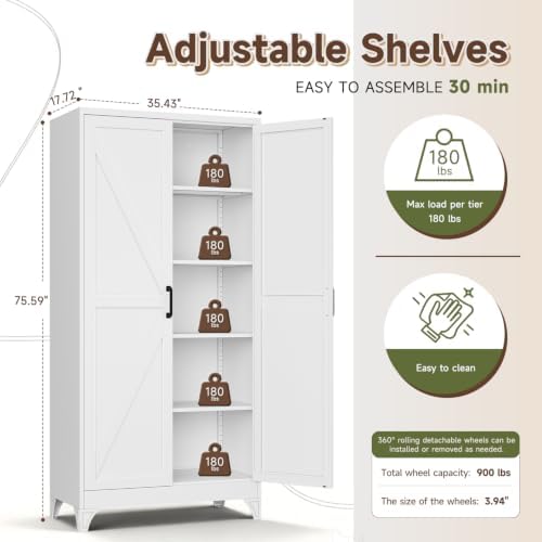 Letaya 76" H Metal Garage Storage Cabinets - Image 2