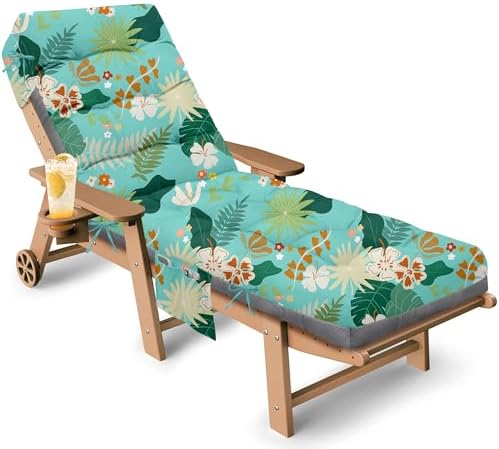 Outdoor Chaise Lounge Chair Cushion, Thickened Non-Slip Patio Lounge Chair by Tycdiose