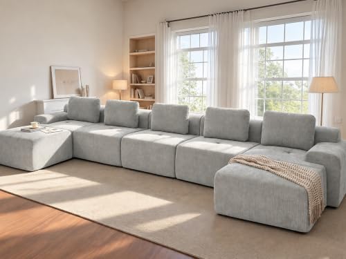 196" U Shaped Oversized Boneless Couch, Comfort Cloud Sectional Couches by VYUXWO