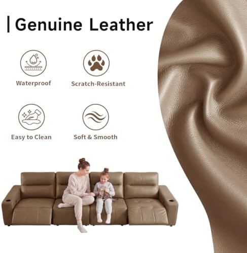 Power Recliner Sofa Genuine Leather Wall Hugger Recliners - Image 3