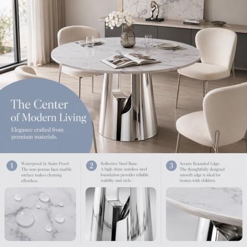45” Round Dining Table Set For 2, Kitchen Table - Image 4