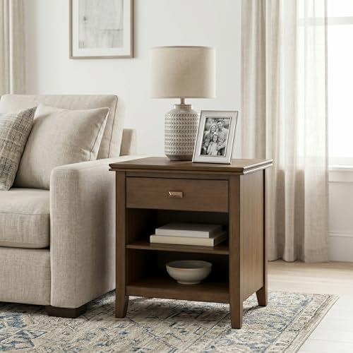 SIMPLIHOME Artisan 24" Bedside Table in Rustic Natural Aged Brown - Image 2