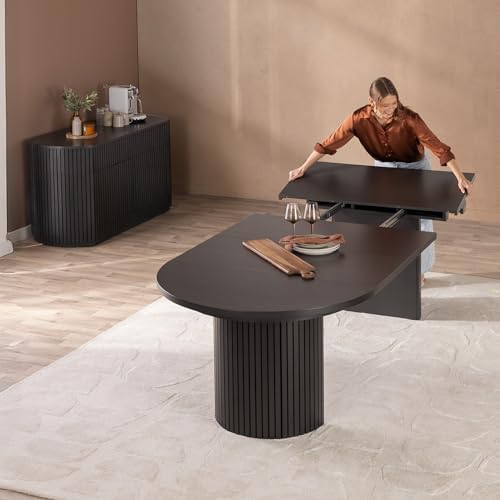 Transformer Table Solid Wood Extendable Round Dining Table Set by TransformerTable