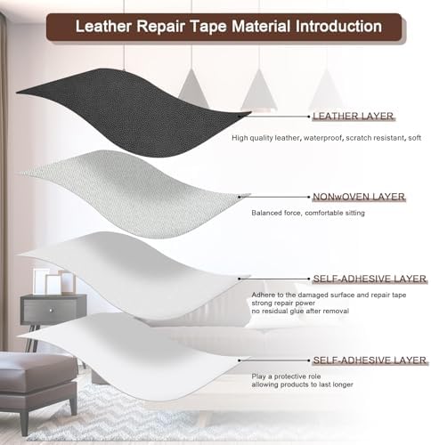 JDLUGH Leather Repair Patch Tape, 15x60 Inch, Dark Grey - Image 6