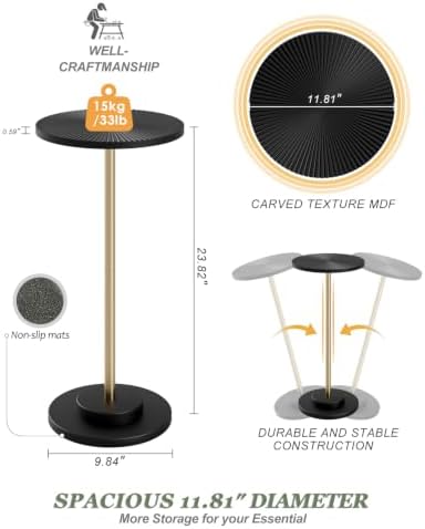 Round Side Table, Drink Table for Small Spaces - Image 2