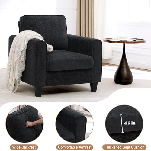 Accent Chair for Living Room, Mid Century Modern Upholstered Living Room Chair - Image 4