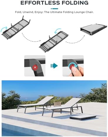 Ciokea Aluminum Chaise Lounge Ourdoor - Image 3