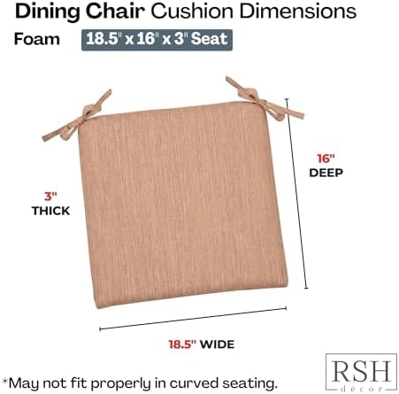 RSH DECOR Sunbrella Foam Chair Cushions Set of 2 | 18.5x16x3 | All-Weather - Image 3